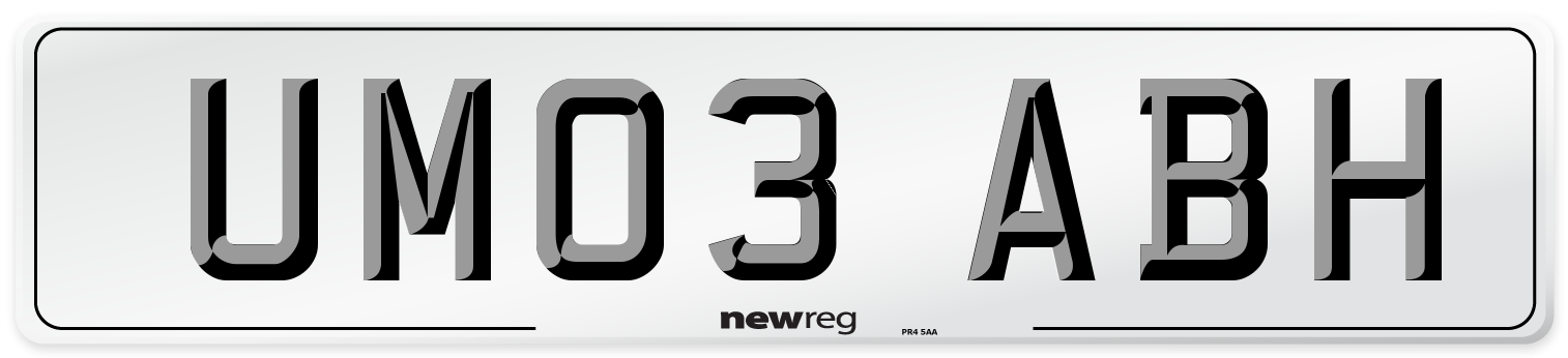 UM03 ABH Number Plate from New Reg